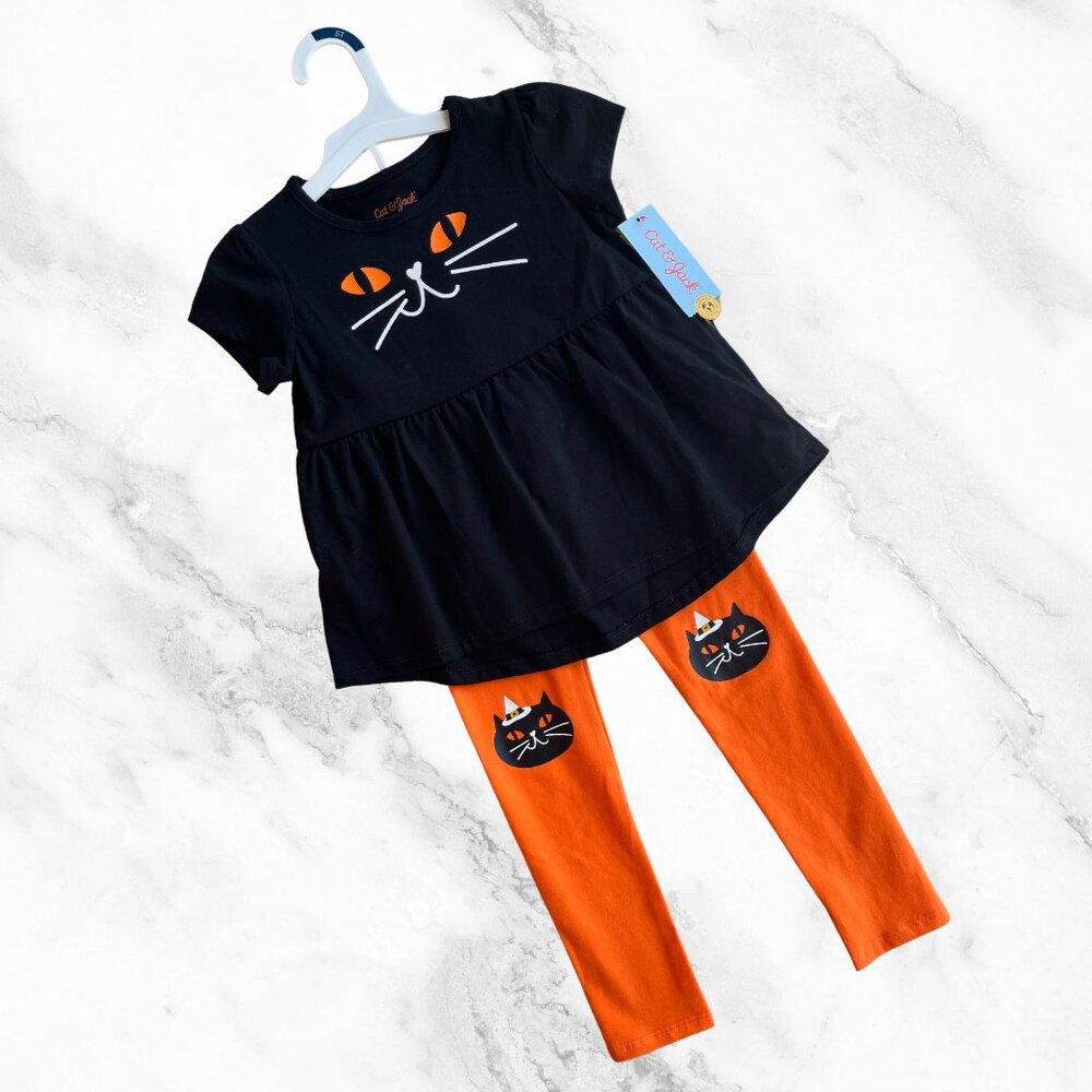 Cat & Jack Halloween Cat Joggers 2 Piece Outfit/Set